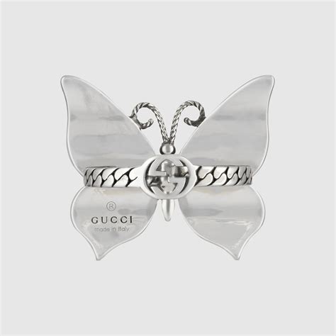 gucci sterling silver butterfly ring.